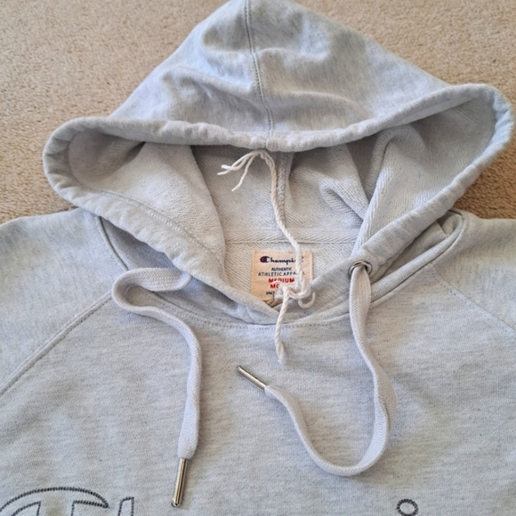 Champion Hoodie Light Grey Womens Medium Sweatshirt Cotton Blend - Picture 8 of 13